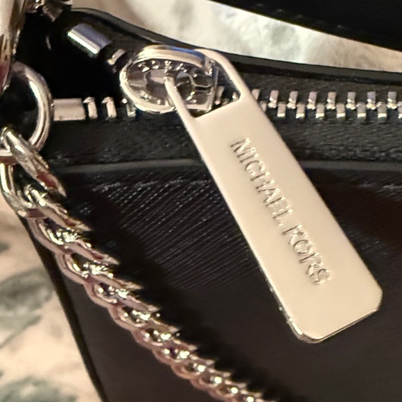 Michael Kors Black Crossbody Bag with Silver Chain - Picture 2 of 5